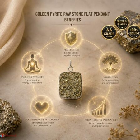 Golden Pyrite Raw Stone Flat Pendant