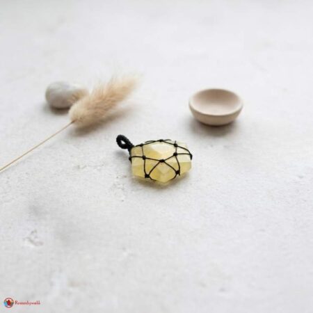 Green Calcite Thread Cage Wrapped Pendant