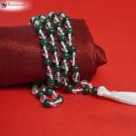 Green jade clear quartzGreen Jade Sphatik Mala With Certificate 6mm Beads Jap Mala