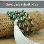 Green jade clear quartzGreen Jade Sphatik Mala With Certificate 6mm Beads Jap Mala