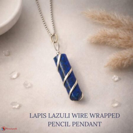 Lapis Lazuli Wire Wrapped Pencil Pendant