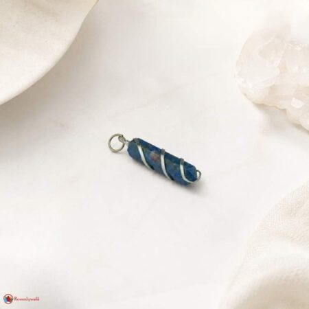 Lapis Lazuli Wire Wrapped Pencil Pendant