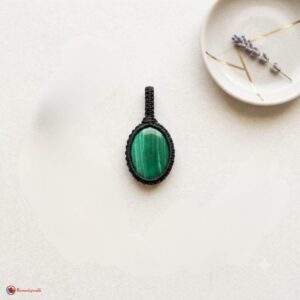 Malachite Macrame Pendant