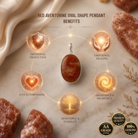 Red Aventurine Oval Shape Pendant