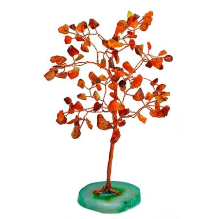 Red Carnelian Tree 100 Beads Slice Stone Base