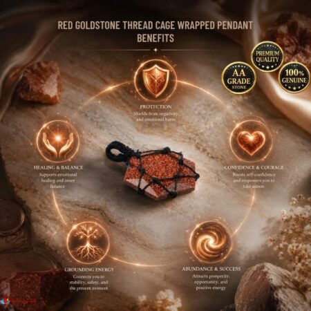 Red Goldstone Thread Cage Wrapped Pendant