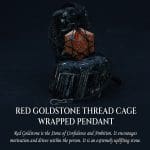Red Goldstone Thread Cage Wrapped Pendant