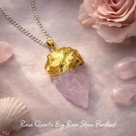 Rose Quartz Big Raw Stone Pendant