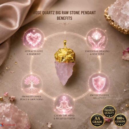 Rose Quartz Big Raw Stone Pendant