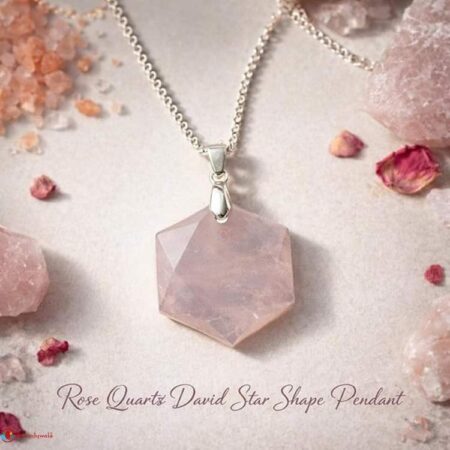 Rose Quartz David Star Shape Pendant