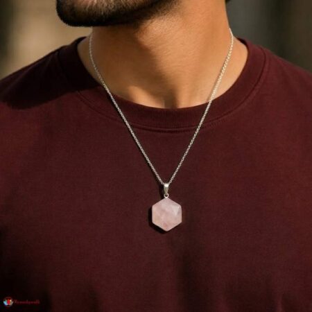 Rose Quartz David Star Shape Pendant