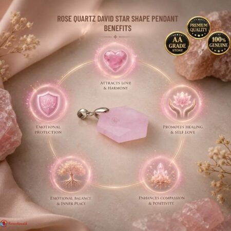 Rose Quartz David Star Shape Pendant