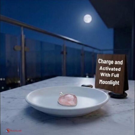 Rose Quartz Frame Small Heart Shape Pendant