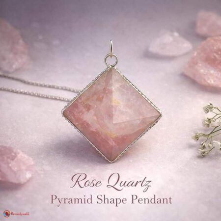 Rose Quartz Pyramid Shape Pendant