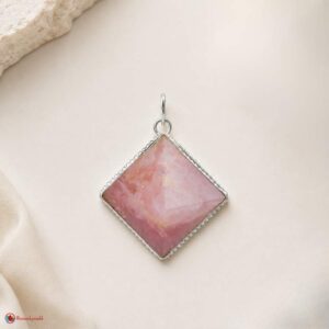 Rose Quartz Pyramid Shape Pendant