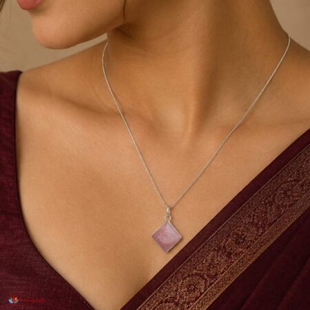 Rose Quartz Pyramid Shape Pendant