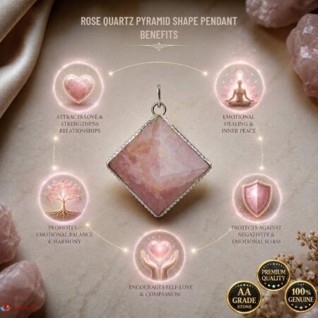 Rose Quartz Pyramid Shape Pendant
