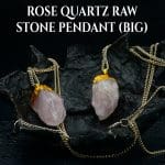 Rose Quartz Raw Stone Pendant (Big)