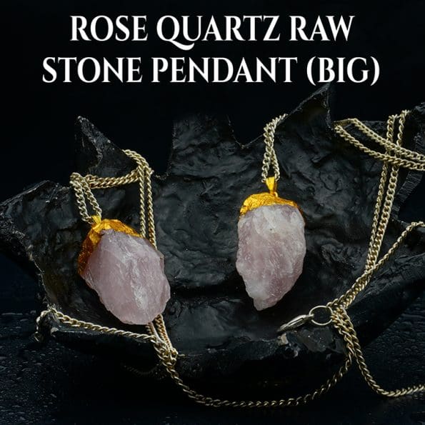 Rose Quartz Big Raw Stone Pendant