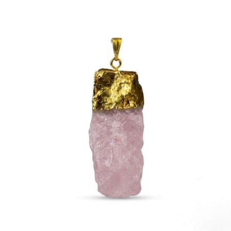 Rose Quartz Small Raw Stone Pendant