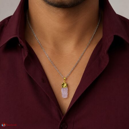 Rose Quartz Small Raw Stone Pendant