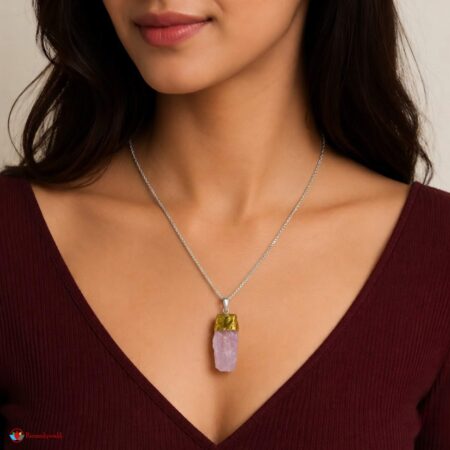 Rose Quartz Small Raw Stone Pendant