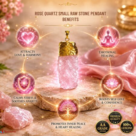 Rose Quartz Small Raw Stone Pendant