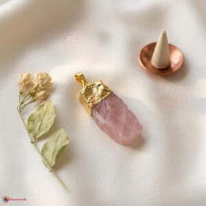 Rose Quartz Small Raw Stone Pendant