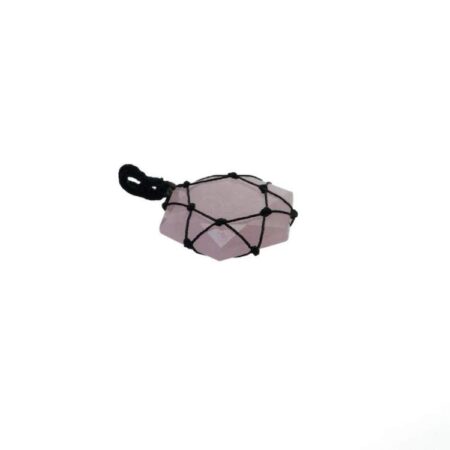 Rose Quartz Thread Cage Wrapped Pendant
