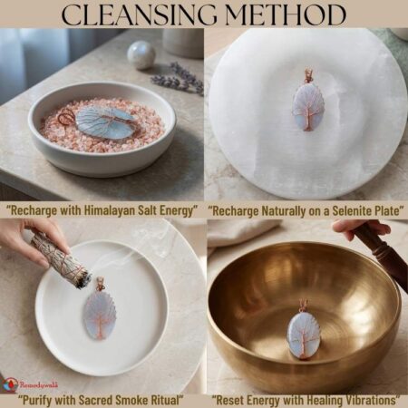 Selenite Oval Shaped Tree Of Life Pendant