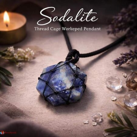 Sodalite Thread Cage Wrapped Pendant