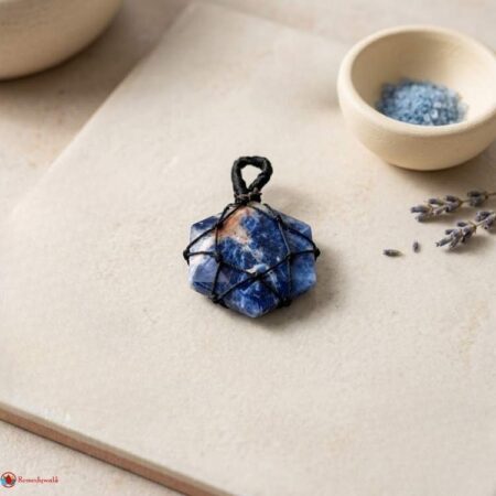 Sodalite Thread Cage Wrapped Pendant