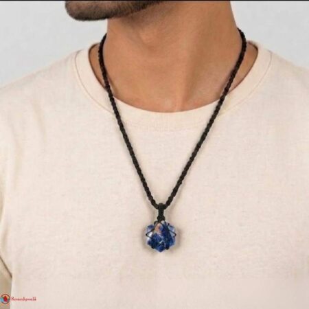 Sodalite Thread Cage Wrapped Pendant