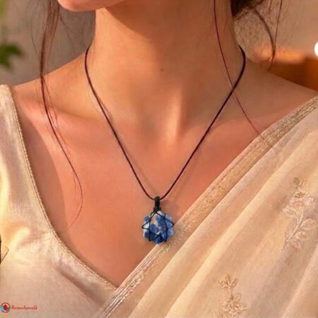 Sodalite Thread Cage Wrapped Pendant