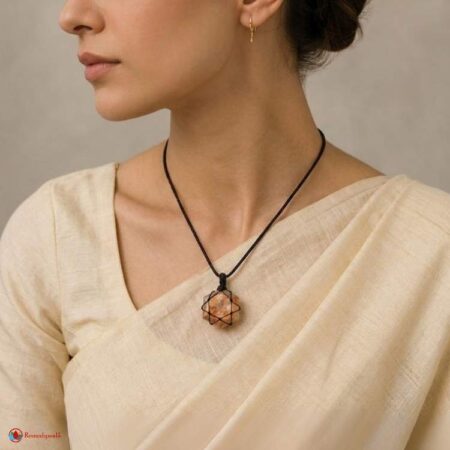 Sunstone Thread Cage Wrapped Pendant