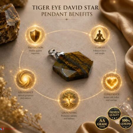 Tiger Eye David Star Shape Pendant