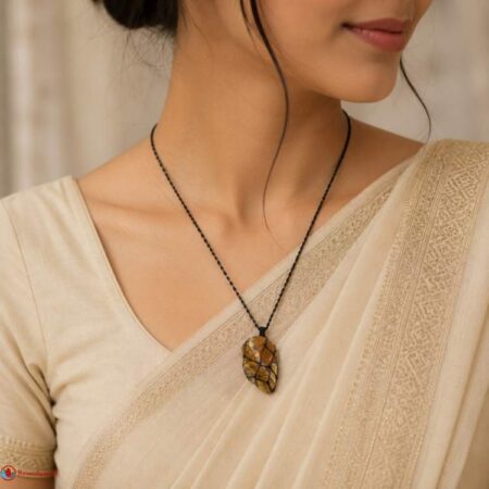 Tiger Eye Thread Cage Raw Stone Pendant