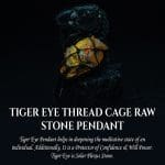 Tiger Eye Thread Cage Raw Stone Pendant