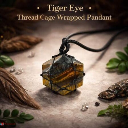 Tiger Eye Thread Cage Wrapped Pendant