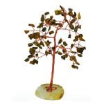 Tiger Eye Tree 100 Beads Slice Stone Base