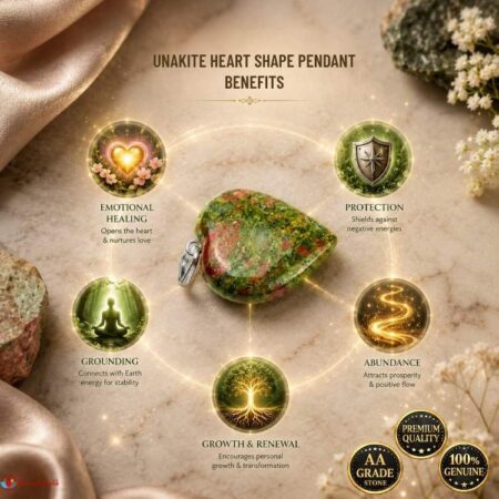 Unakite Heart Shape Pendant