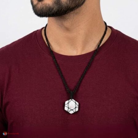 White Howlite Thread Cage Wrapped Pendant