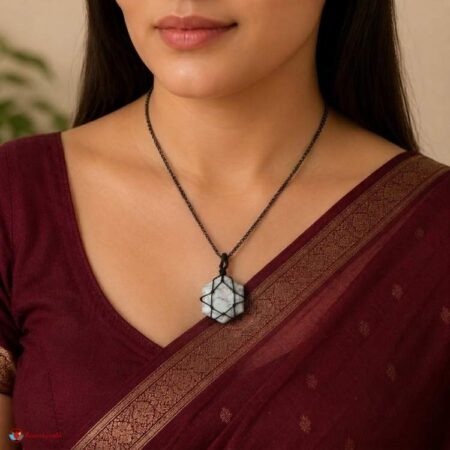 White Howlite Thread Cage Wrapped Pendant