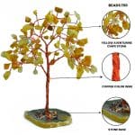 Yellow Aventurine Tree 100 Beads Chips Stone Slice Base
