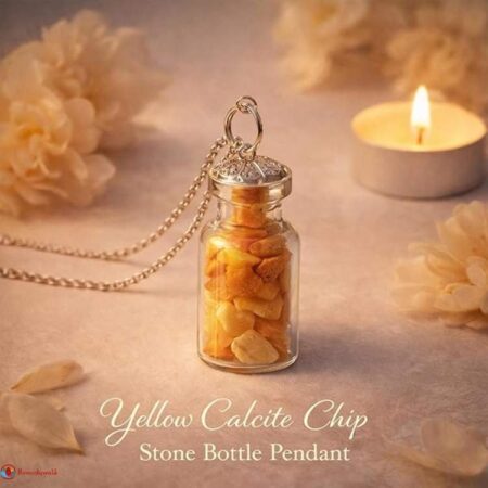 Yellow Calcite Chip Stone Bottle Pendant