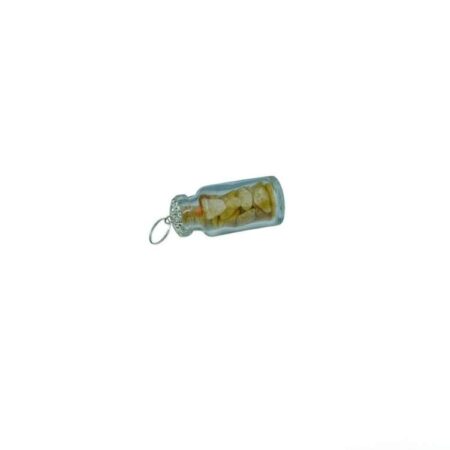 Yellow Calcite Chip Stone Bottle Pendant