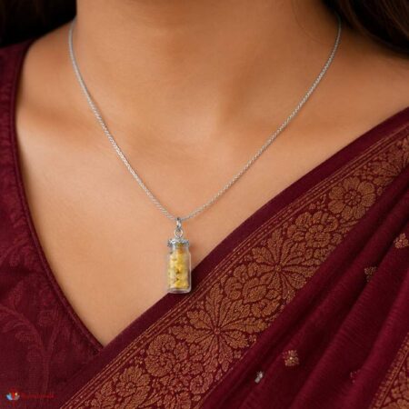 Yellow Calcite Chip Stone Bottle Pendant