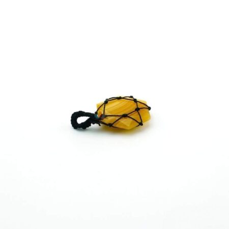 Yellow Calcite Thread Cage Wrapped Pendant