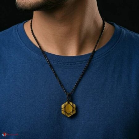 Yellow Calcite Thread Cage Wrapped Pendant
