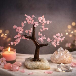 Rose Quartz Tree 150 Beads Rough Stone Base